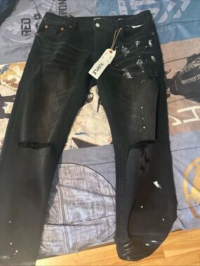 Pueblo Black Distressed Men's Jeans